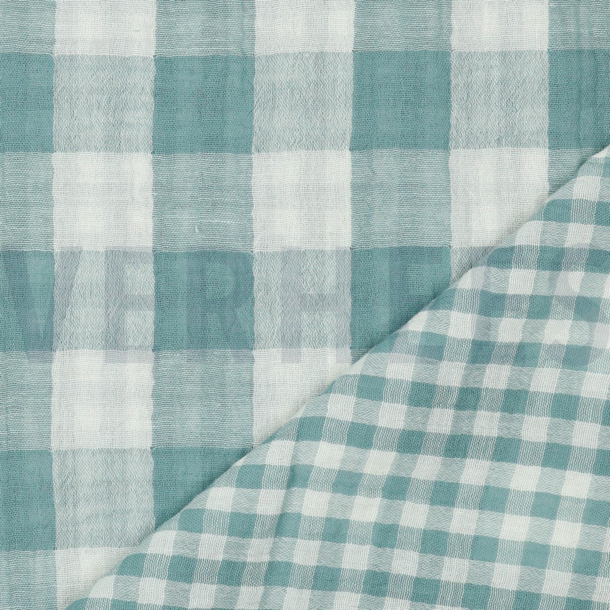 DOUBLE GAUZE DOUBLE SIDED CHECKS GREEN (high resolution) #2