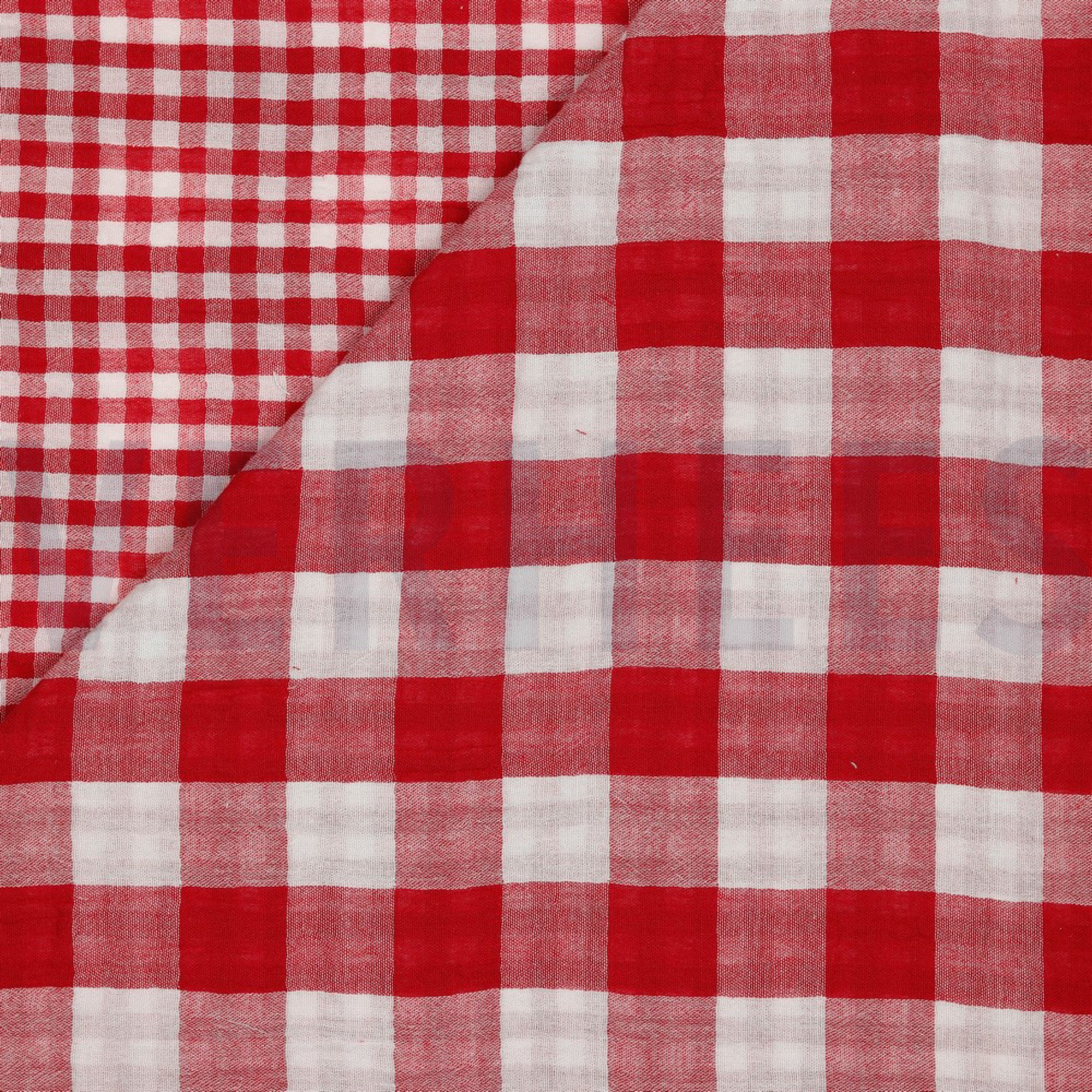DOUBLE GAUZE DOUBLE SIDED CHECKS RED (high resolution) #2