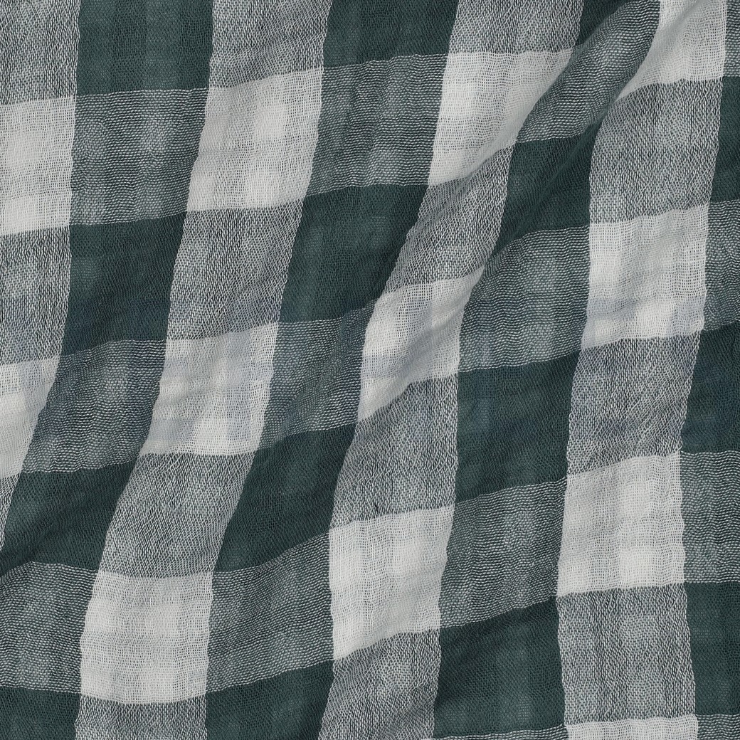 DOUBLE GAUZE DOUBLE SIDED CHECKS CYAN #2