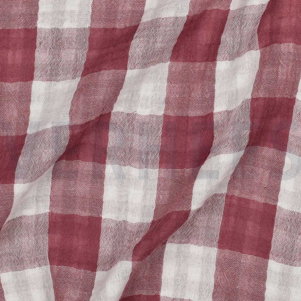 DOUBLE GAUZE DOUBLE SIDED CHECKS ROSEWOOD #2