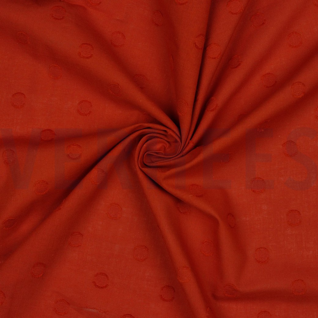 COTTON JACQUARD DOTS BRIQUE #2