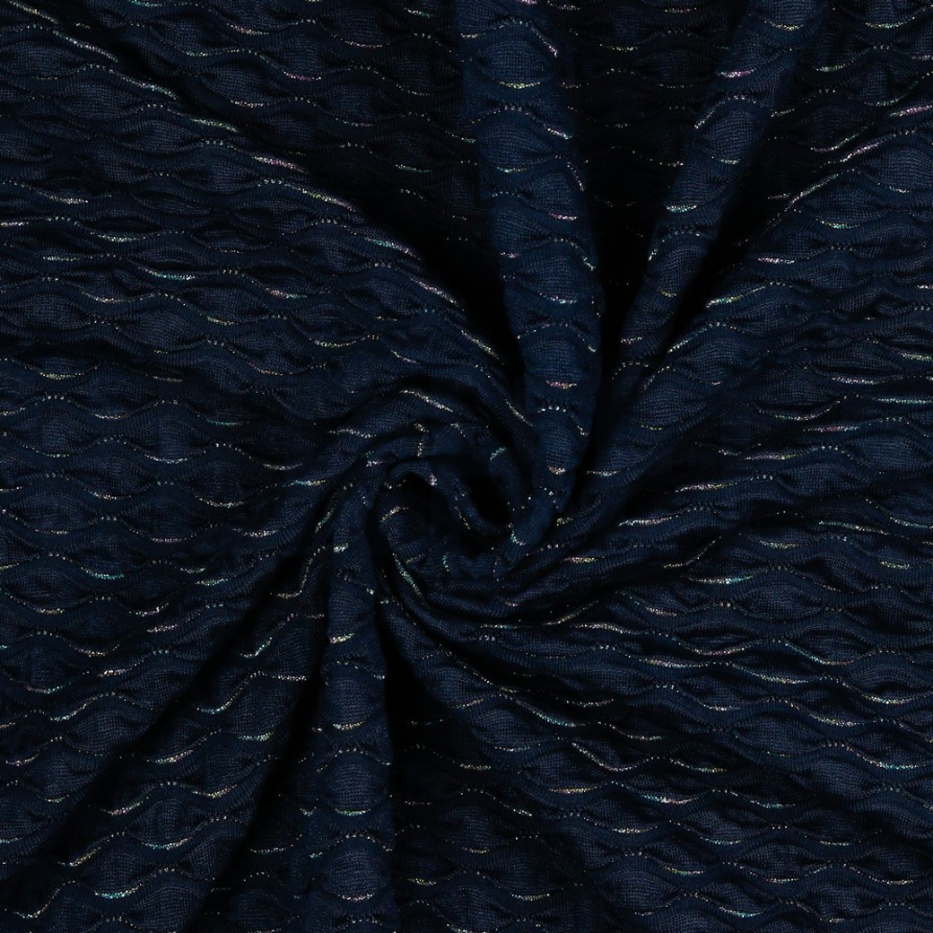 JACQUARD JERSEY LUREX NAVY #2