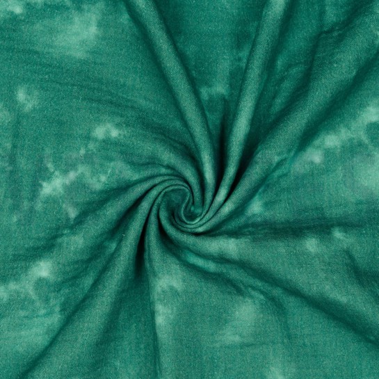 DOUBLE GAUZE DIGITAL TIE DYE DARK CYAN #7