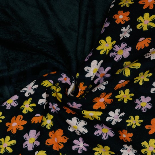 ALPENFLEECE BLUMEN SCHWARZ #7