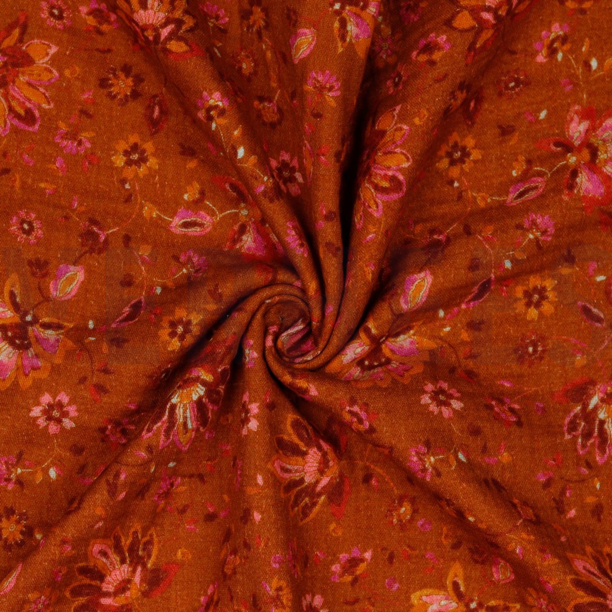 DOUBLE GAUZE DIGITAL PAISLEY DARK ORANGE (high resolution) #2