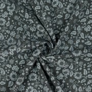 DOUBLE GAUZE FLOWERS DARK GREY (thumbnail) #2