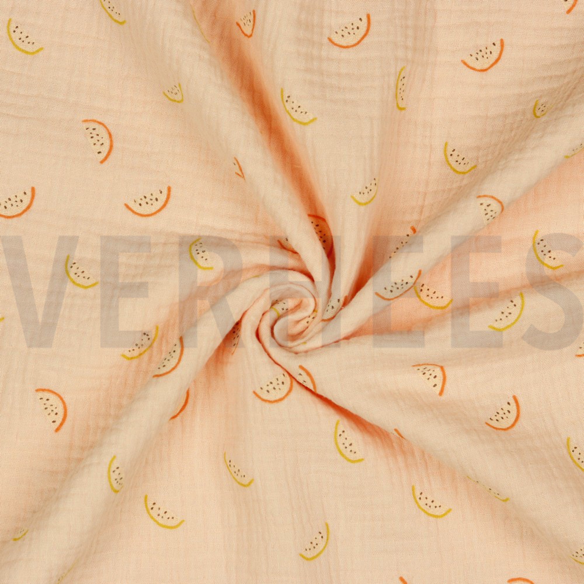 DOUBLE GAUZE GOTS MELONS LIGHT SALMON (high resolution) #2