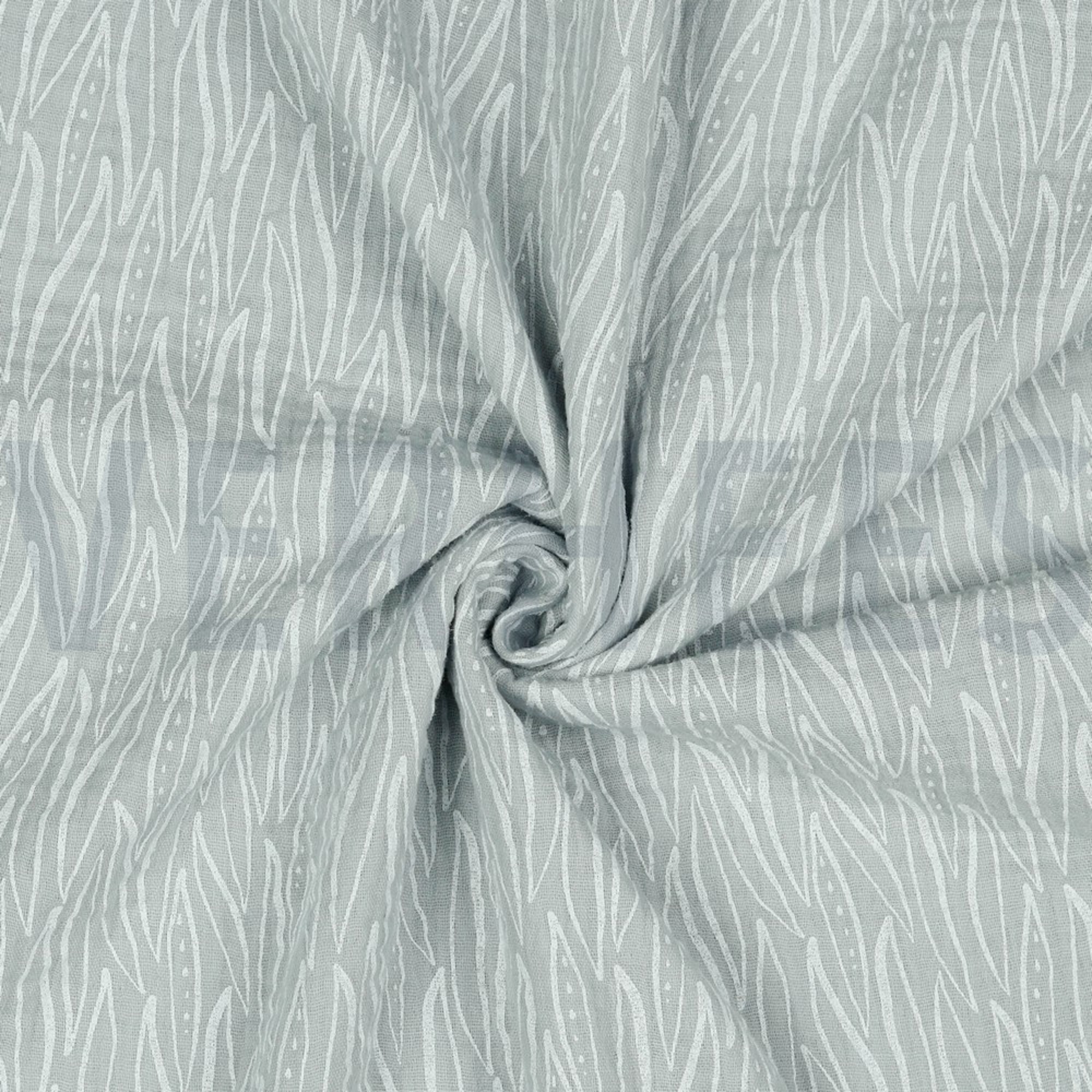 DOUBLE GAUZE LEAVES LIGHT GREY (high resolution) #2