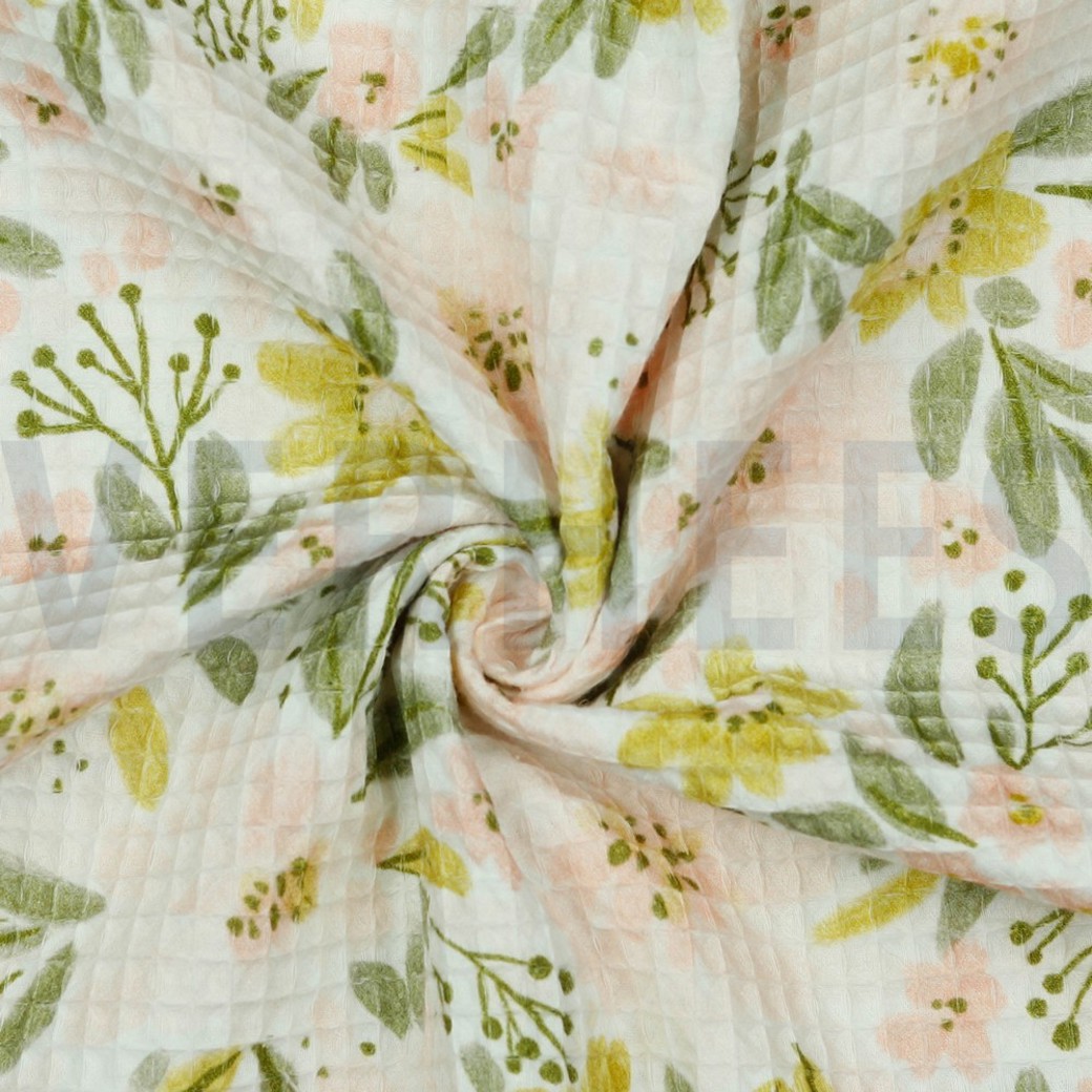WAFFLE DIGITAL FLOWERS WHITE #2