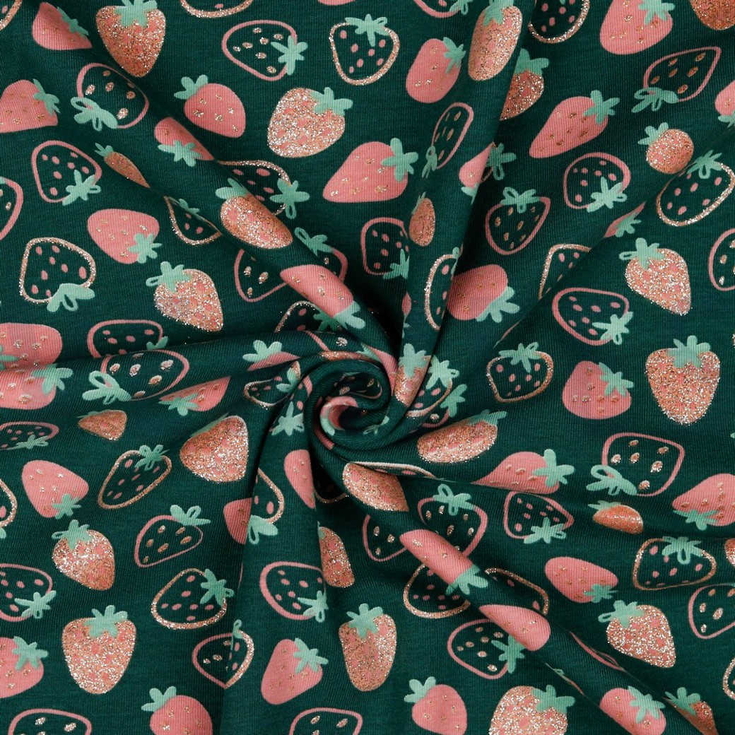 JERSEY GLITTER STRAWBERRY EMERALD #2