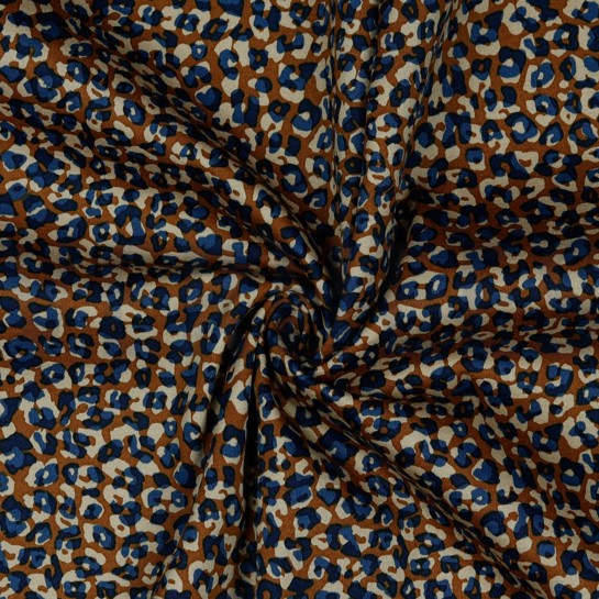 BAUMWOLLE SATIN STRETCH TIERHAUT RUST #7