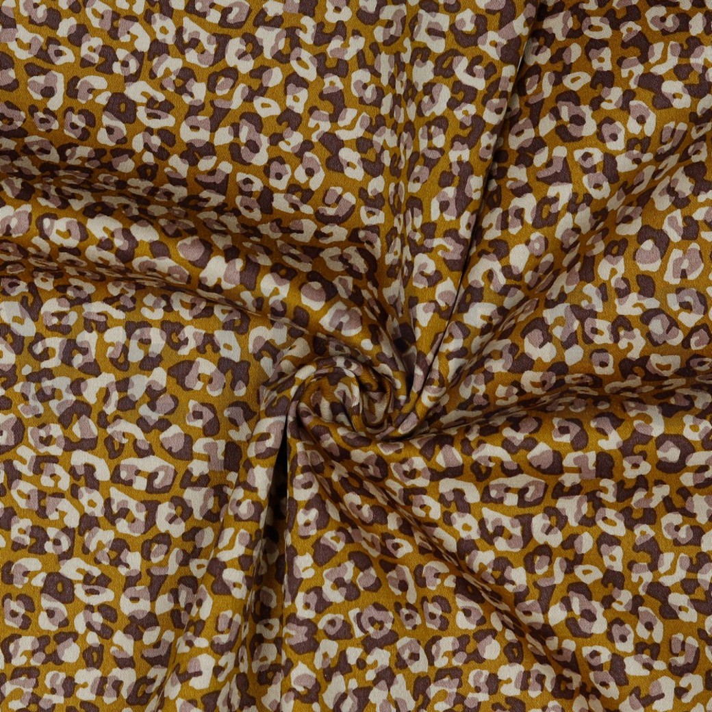 COTTON SATIN STRETCH ANIMAL SKIN LIGHT BROWN #2