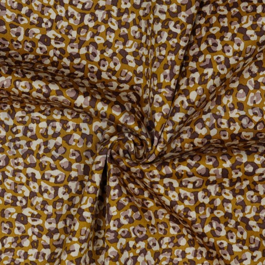 KATOEN SATIJN STRETCH DIERENHUID LICHTBRUIN #7