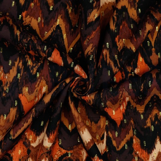VISCOSE LUREX DIGITAL GRAPHIC DARK BROWN #7
