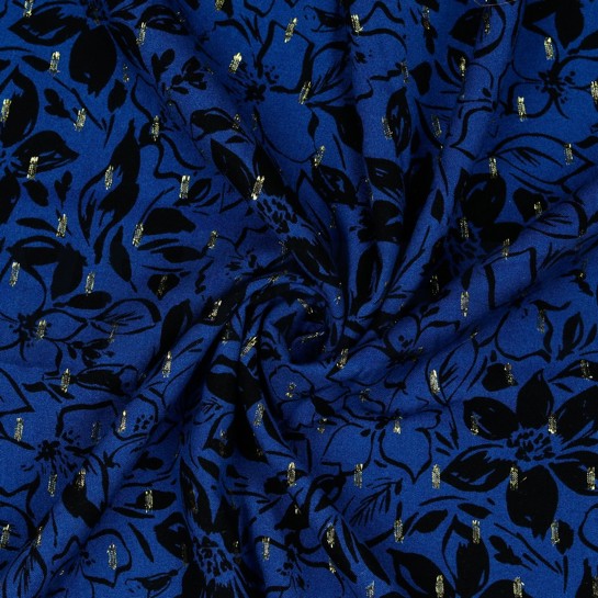 VISCOSE LUREX FLOWERS COBALT #7
