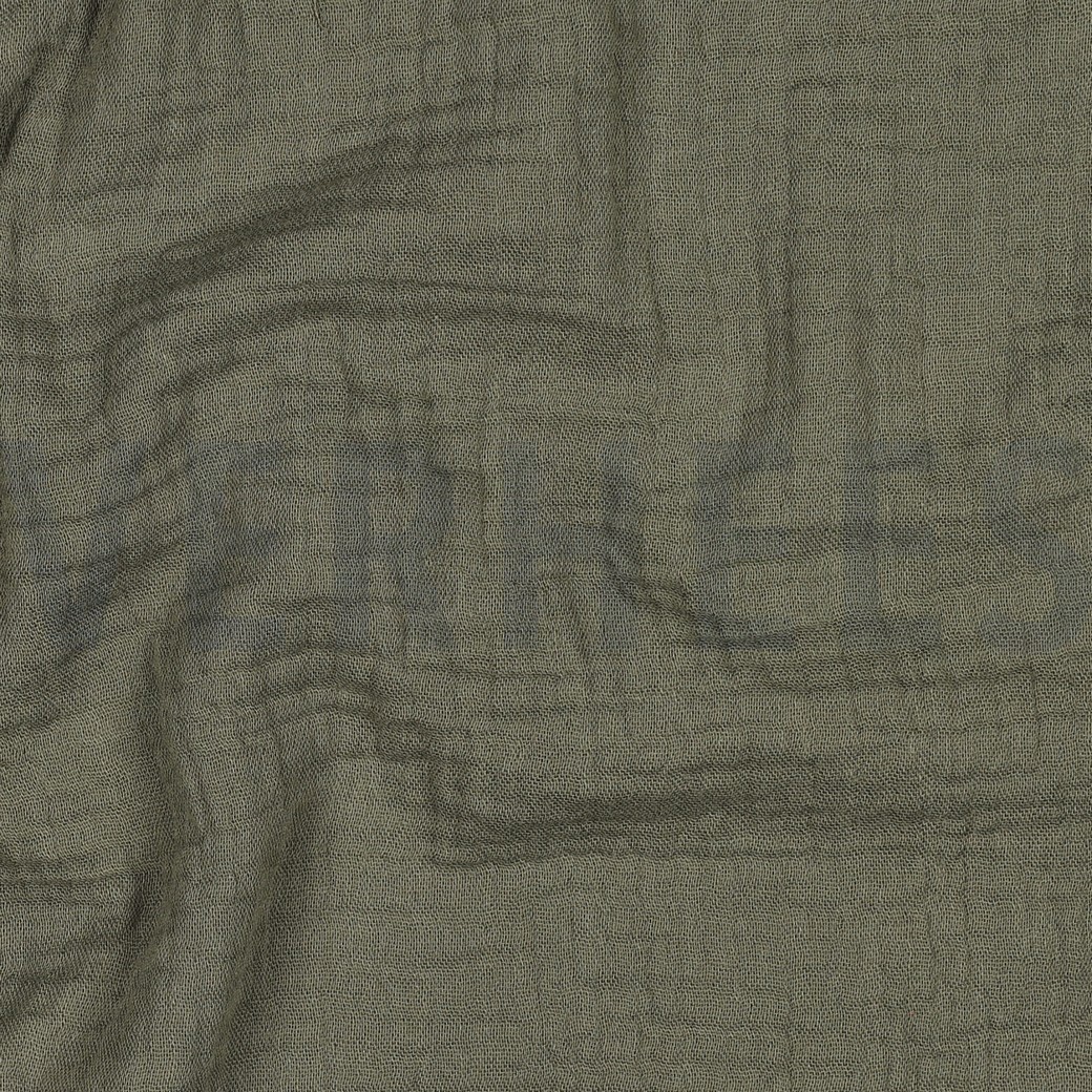 DOUBLE GAUZE DARK MOSS GREEN #2
