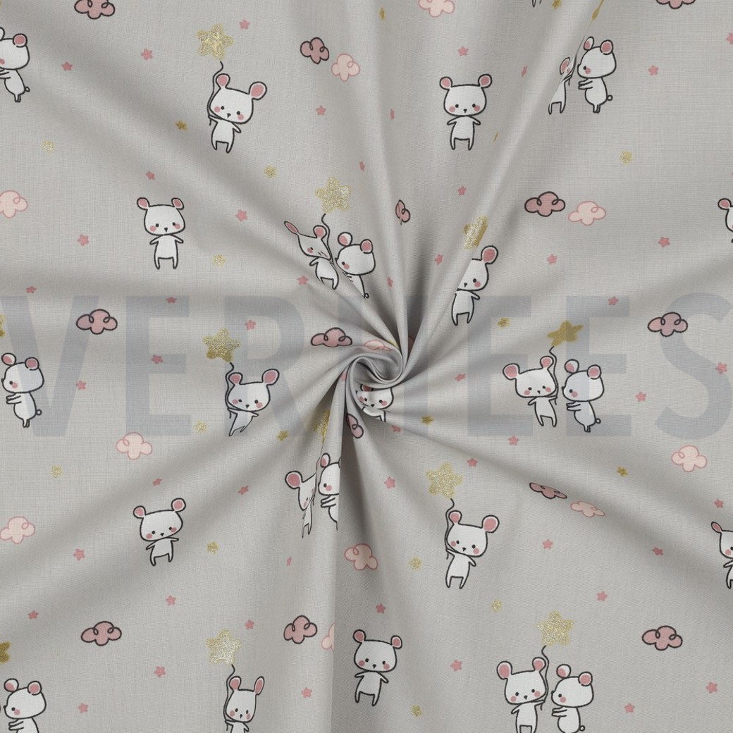 POPLIN GLITTER SWEET MOUSE LIGHT GREY #2