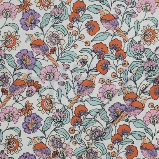 COTON ENDUIT FLEURS BLANC #7