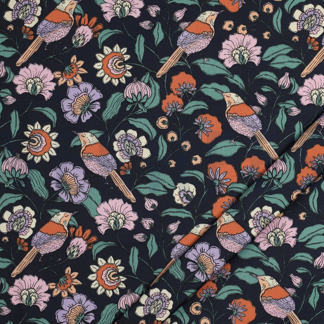 COATED COTTON FLOWERS NAVY #2