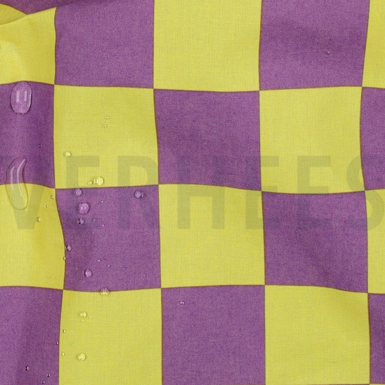 COATED KATOEN RUITEN GEEL / PAARS #7