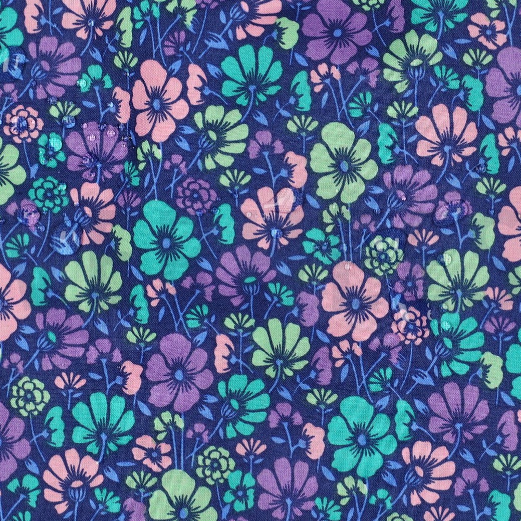 COATED COTTON FLOWERS COBALT #2