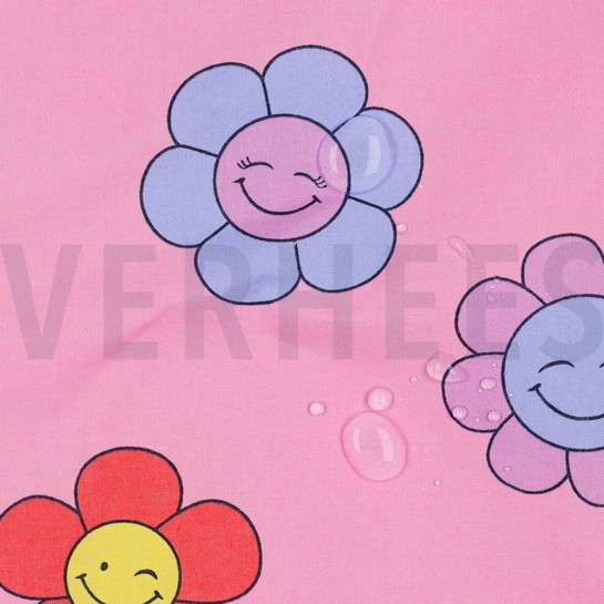 COTON ENDUIT FLEURS JOYEUSES ROSE #7