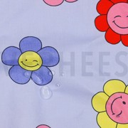 COATED COTTON HAPPY FLOWERS LIGHT BLUE (thumbnail) #2