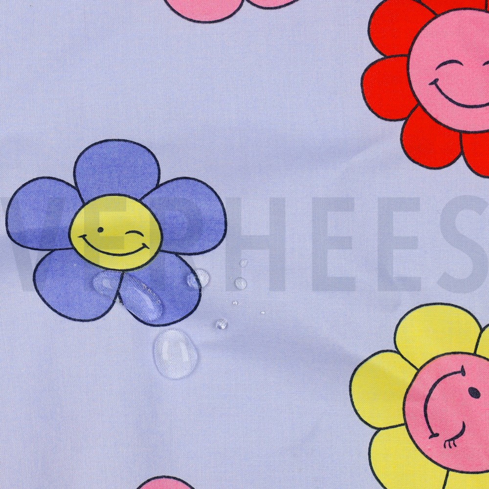 COATED COTTON HAPPY FLOWERS LIGHT BLUE (high resolution) #2