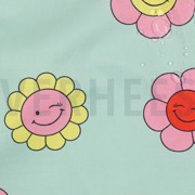 COATED COTTON HAPPY FLOWERS MINT (thumbnail) #2
