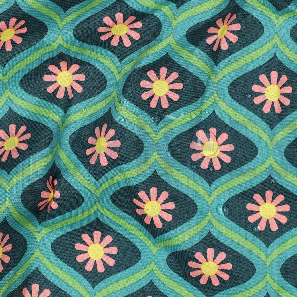 COATED COTTON FLOWERS GREEN #2