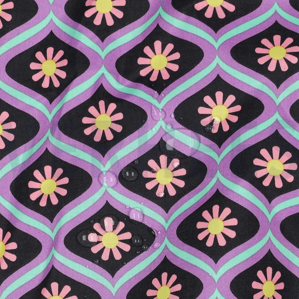 COATED COTTON FLOWERS BLACK #2