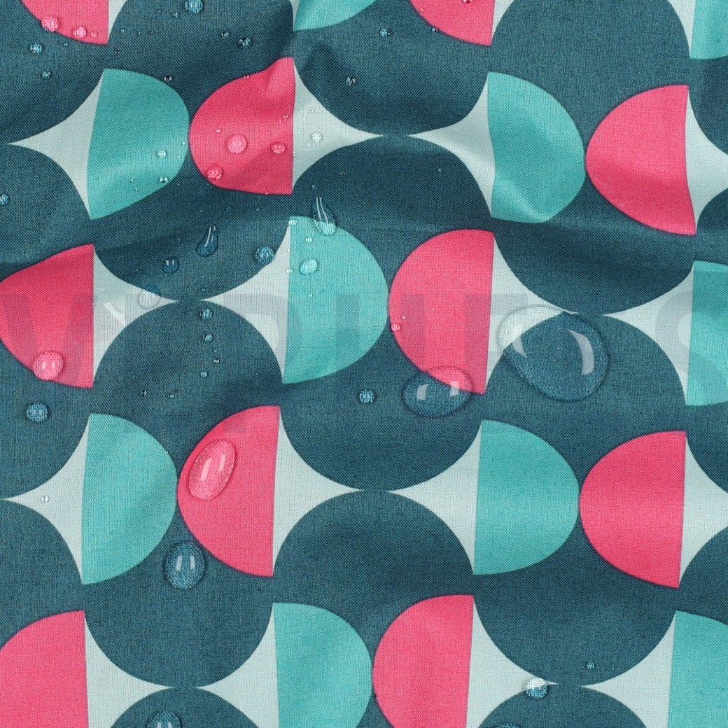 COATED COTTON GRAPHIC PETROL #2