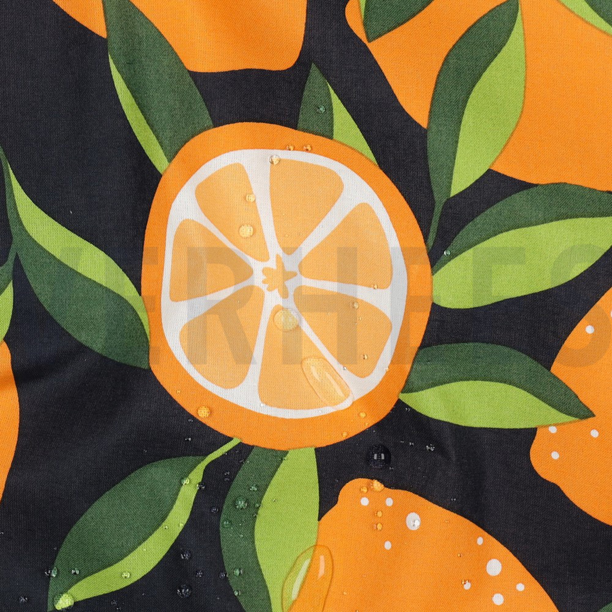COATED COTTON LEMONS NAVY (high resolution) #2