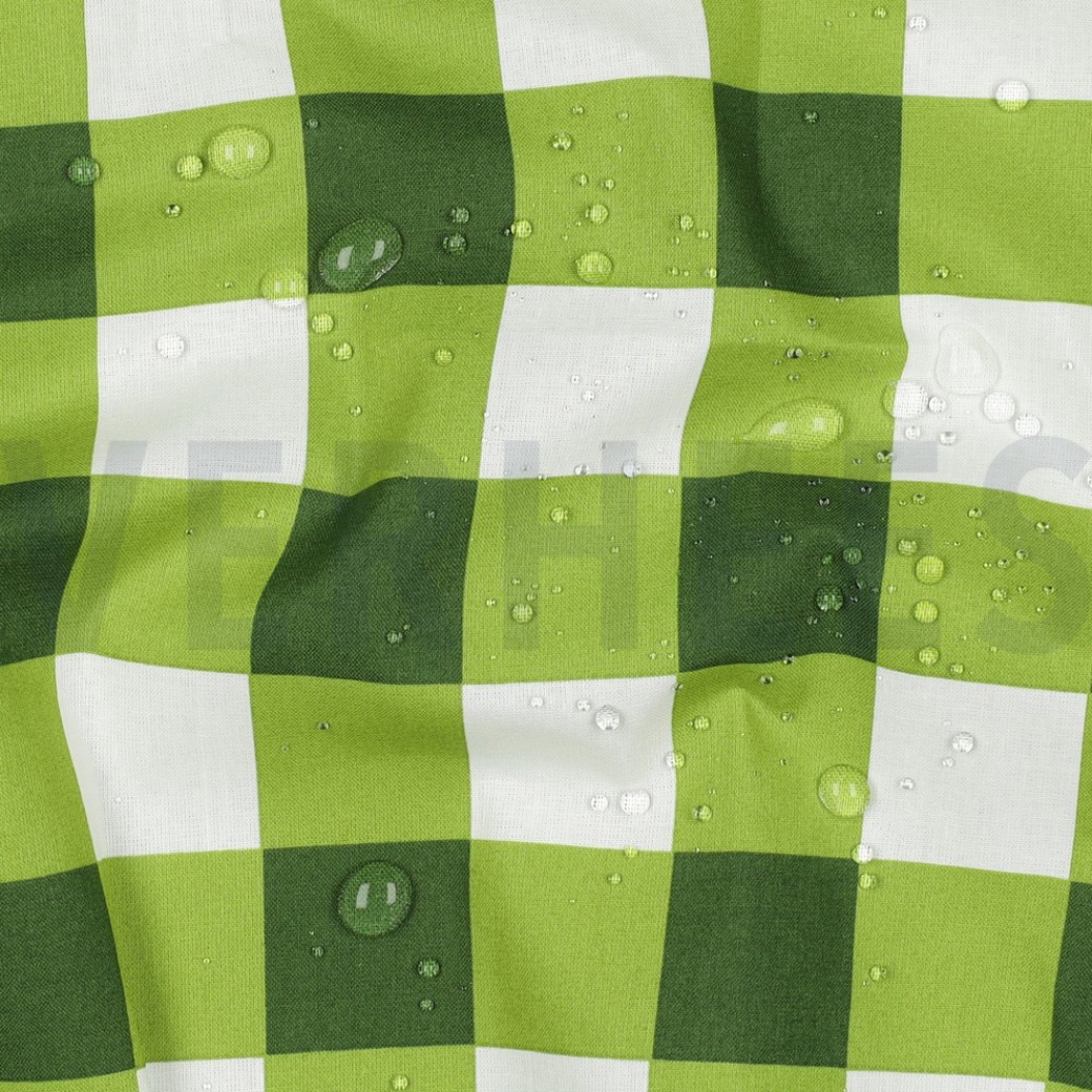 COATED COTTON CHECKS DARK GREEN #2