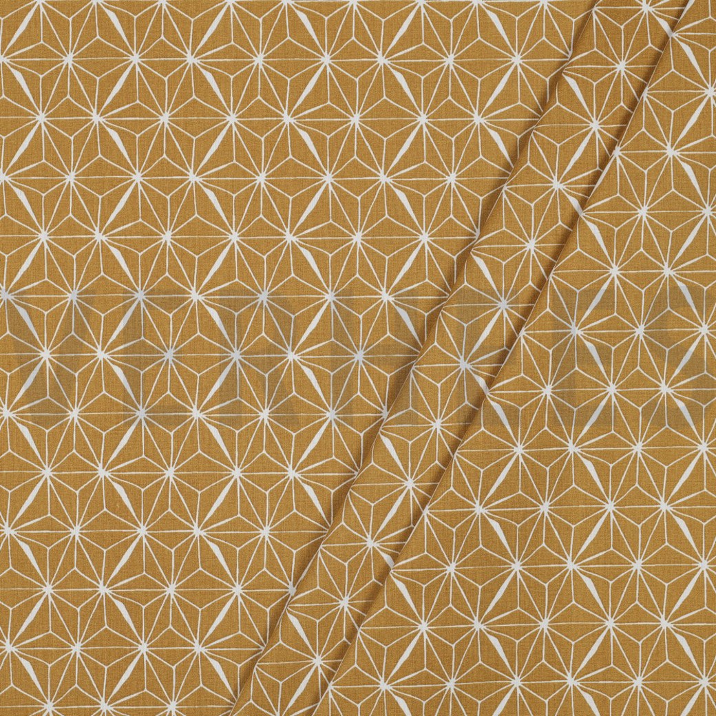 COATED COTTON ABSTRACT OCHRE #2