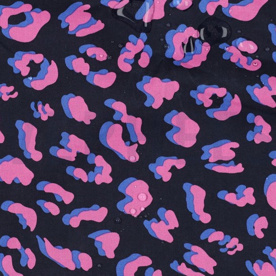 COATED COTTON ANIMAL SKIN NAVY #7