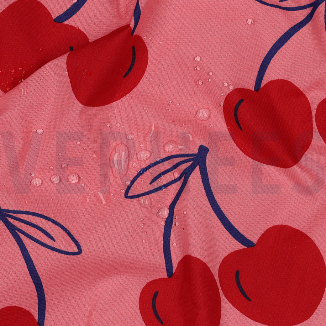 COATED COTTON CHERRIES PINK #2