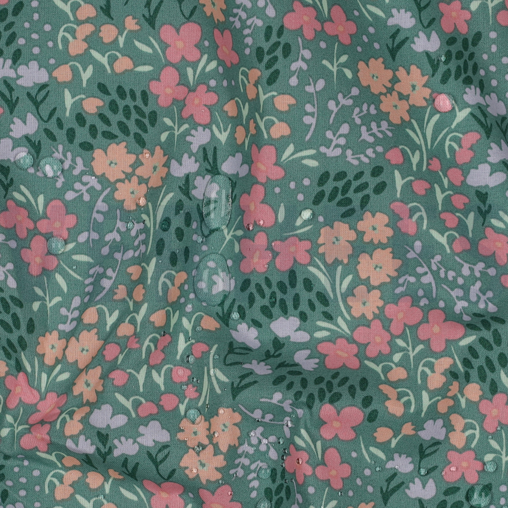 COATED COTTON FLOWERS GREEN #2