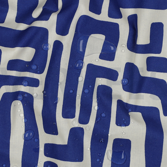 COATED COTTON ABSTRACT COBALT #7