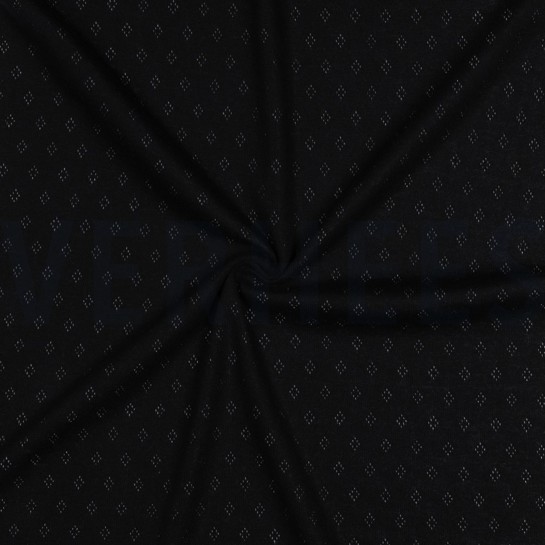 FEINSTRICKJERSEY AJOUR SCHWARZ #7