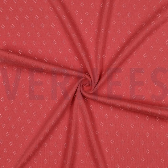 FEINSTRICKJERSEY AJOUR DUNKELROSA #7