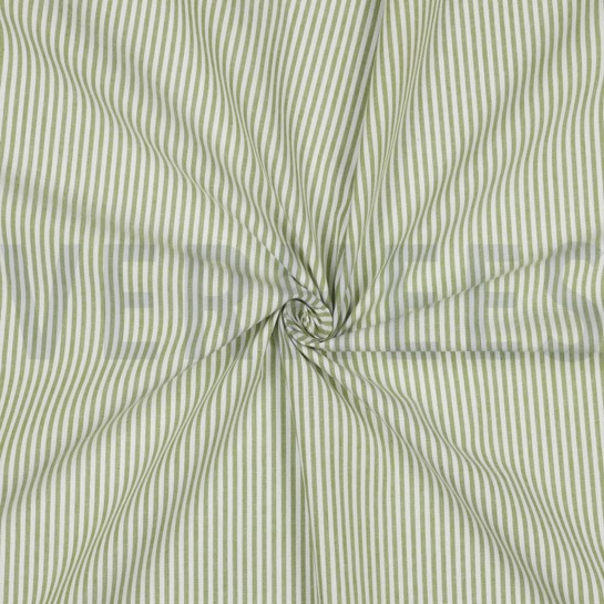 GARENGEVERFD POPLIN STREPEN 3MM OUDLIME #7