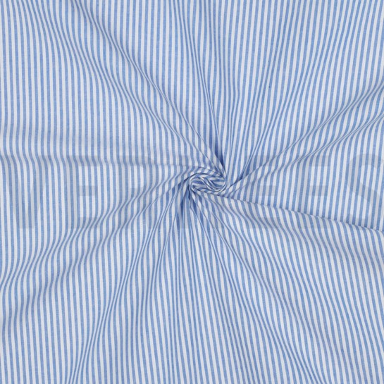 GARENGEVERFD POPLIN STREPEN 3MM HEMELSBLAUW #7