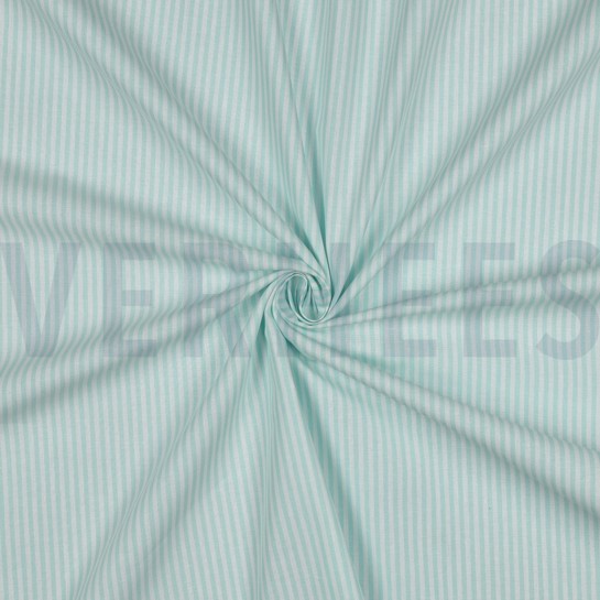 GARENGEVERFD POPLIN STREPEN 3MM MINT #7