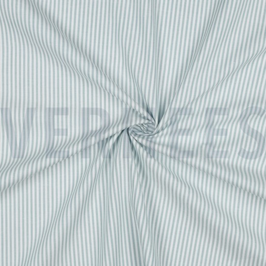 GARENGEVERFD POPLIN STREPEN 3MM TEAL #7