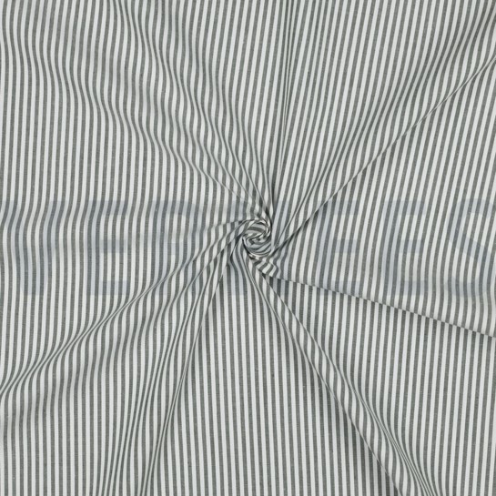 GARENGEVERFD POPLIN STREPEN 3MM DONKERGROEN #7