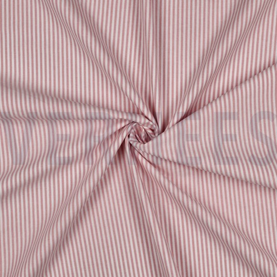 GARENGEVERFD POPLIN STREPEN 3MM OUDROZE #7