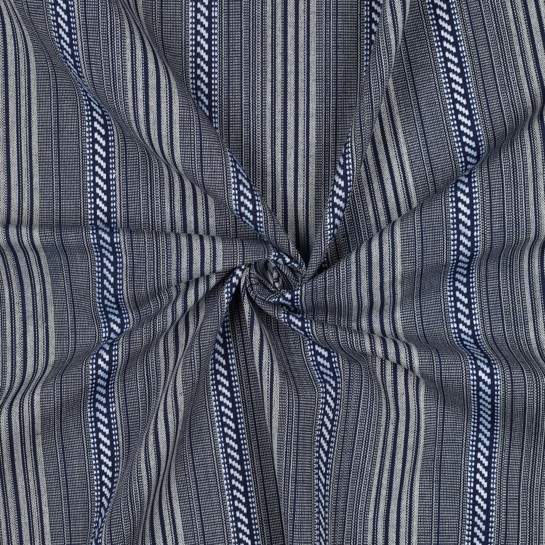 JACQUARD YARN DYED STRIPES NAVY #7