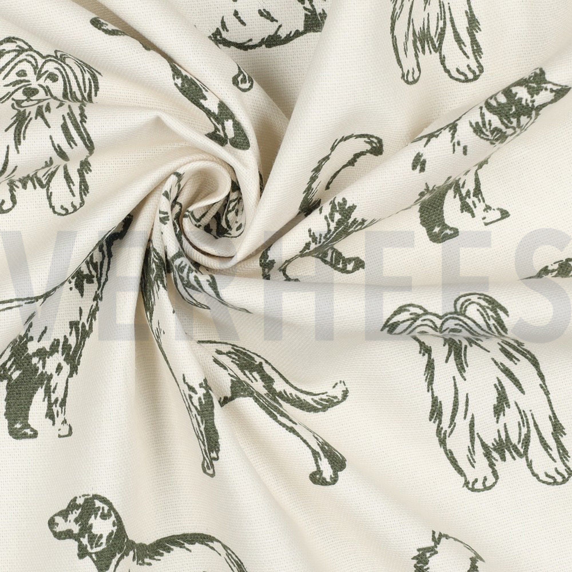 CANVAS DOGS ECRU / GREEN (high resolution) #3