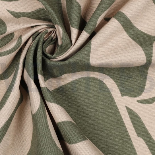 CANVAS VINTAGE BLÄTTER ARMEEGRÜN #7
